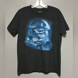 Fifth Sun Star Wars Stormtrooper Helmet Tee Black Boys Large Darth Vader DS Art